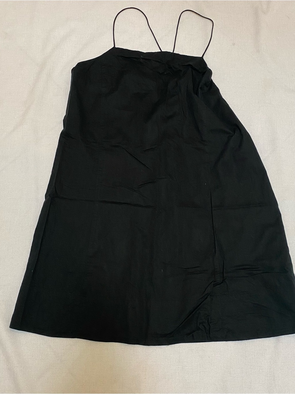Banana Republic Black Square Neck Cross Cross Strap Cotton Mini Sundress XL
